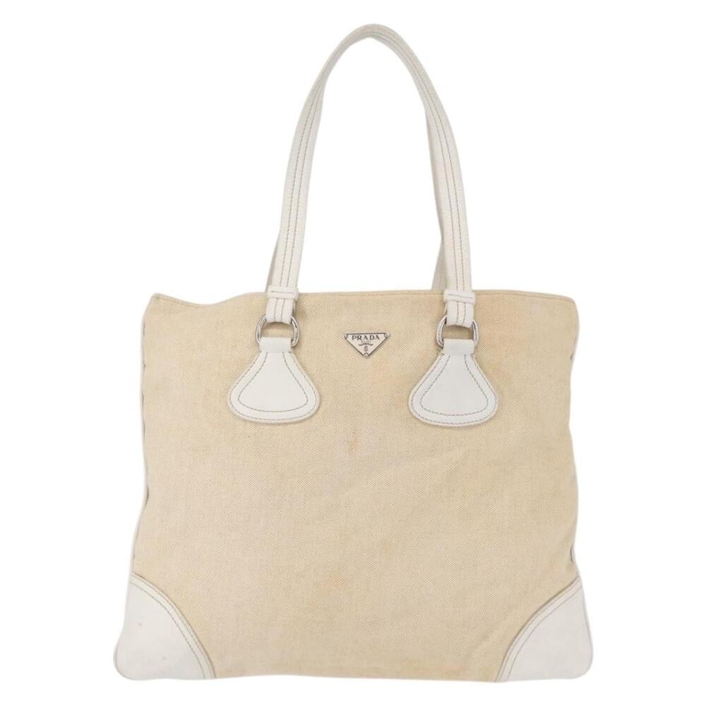 Prada Canvas Tote Bag Beige